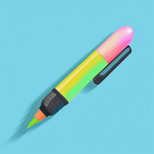Highlighter clipart in photo realistic style with random color background