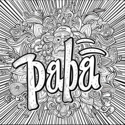 Intricate pattern surrounded by detailed shapes and lines