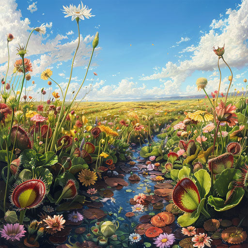 Vibrant Venus flytrap in a bog