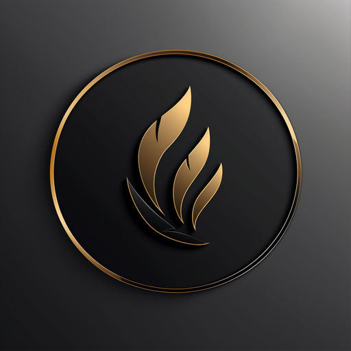 Luxury app logo with black and gold accents on a sleek background