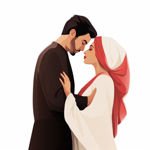 Minimalist wedding illustration on white background