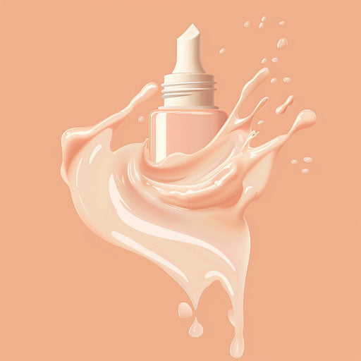 Realistic glue clipart on flat pastel peach background