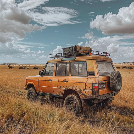 Exploring the African savannah in a 1994 Range Rover Safari