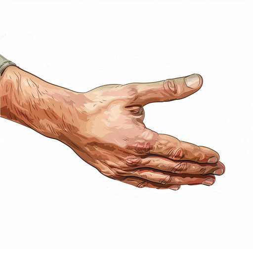 Photo realistic clipart of respect against flat white background