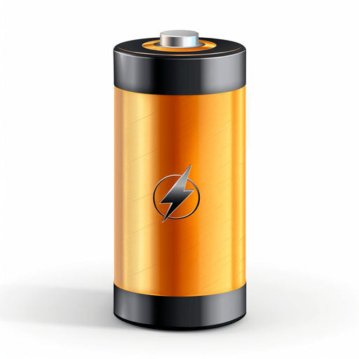 Battery clipart in photo realistic style on flat white background, modern design and vibrant colors