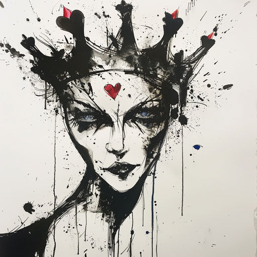 Abstract interpretation of a Queen of Hearts tattoo
