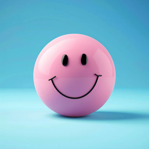 Happy clipart on blue background with soft texture