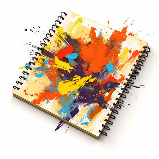Notebook illustration in the style of oil painting, on white background