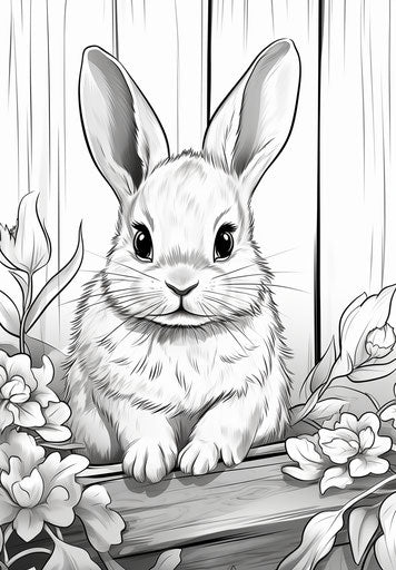 Kids' free rabbit coloring pages