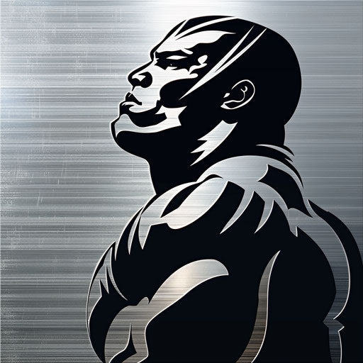 Metallic silver backdrop with realistic wrestling clip art