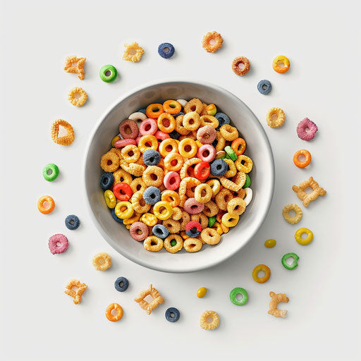 Realistic cereal clipart on white background, intricate details
