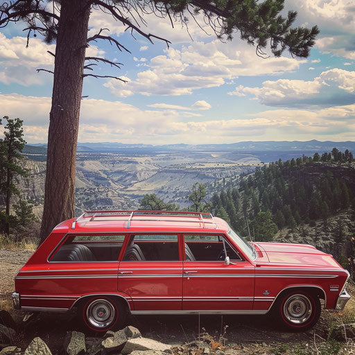 Family road trip ready vintage Chevy Bel Air station wagon