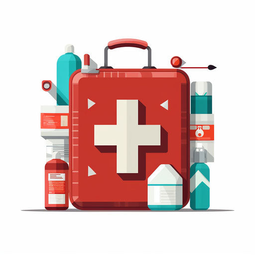 Minimalist style first aid icon on white background