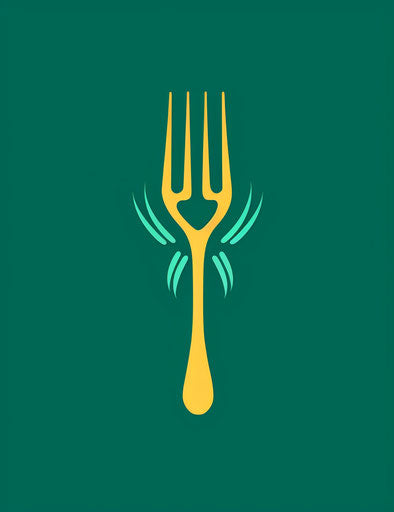 fork and fork logo, in the style of velvia, green academia 24:31