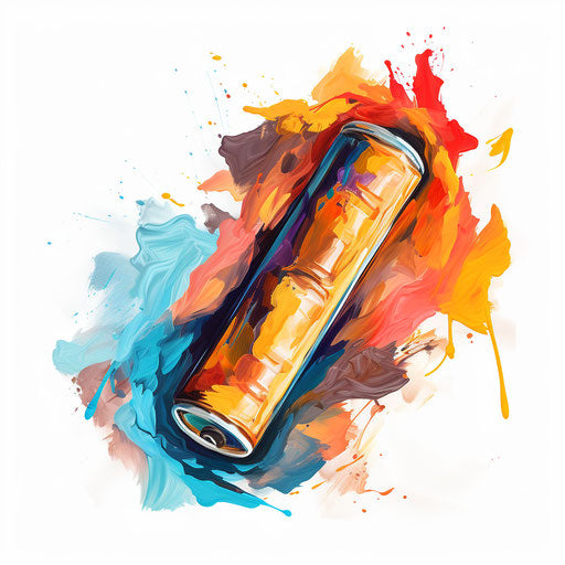 Battery illustration in the style of oil painting, on white background