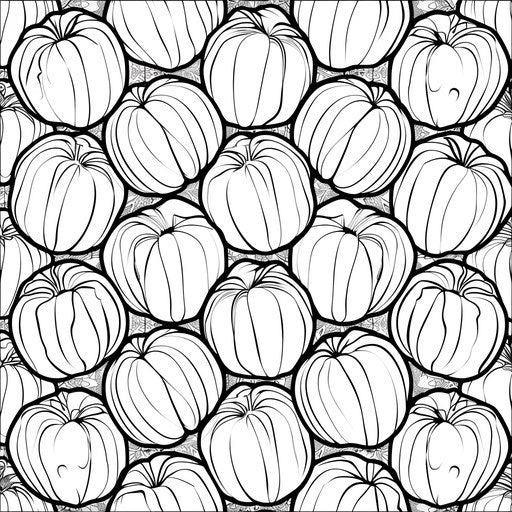 Geometric design made of apple shapes. Coloring book page