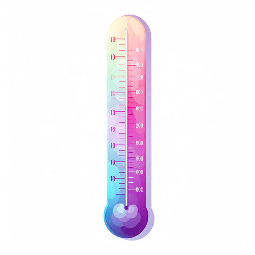 Thermometer clipart in the style of pastel colors on a white background