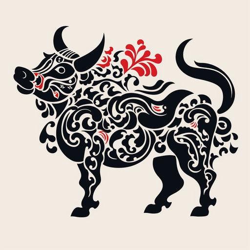 Bull tattoo in diverse artistic style