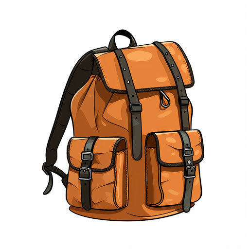 Minimalist-style backpack illustration on white background