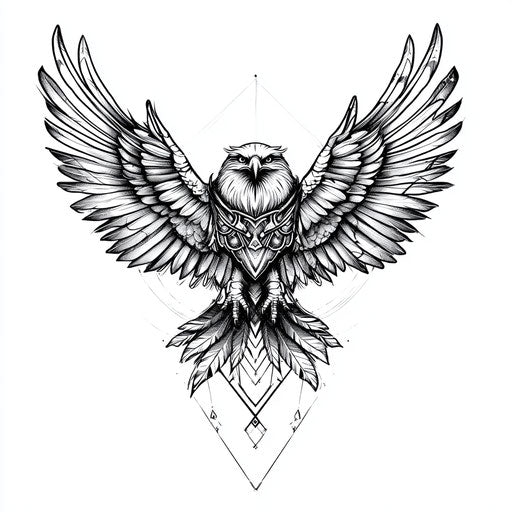 Colorful Eagle Tattoo On Hand Tattoo Artistry Set