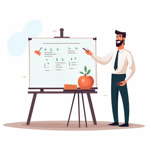 Teacher teaching clipart in the Minimalist style, on a white background
