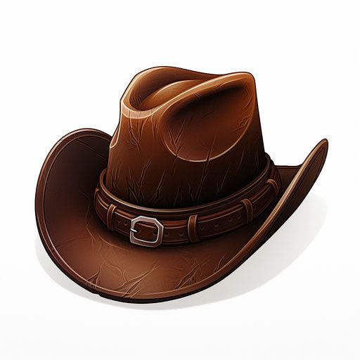 Cowboy hat clipart in the style of Chiaroscuro Art, on white background