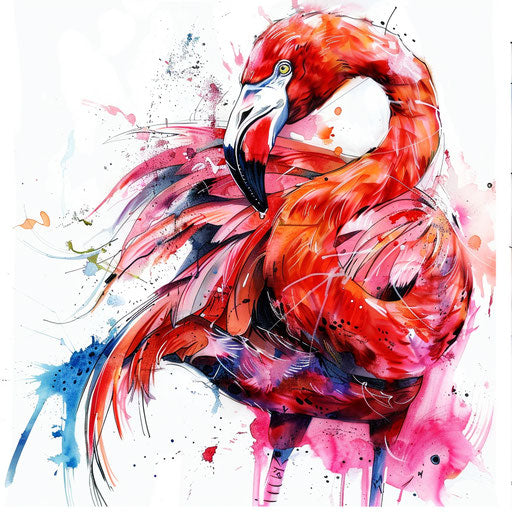 Breathtaking expressionist flamingos