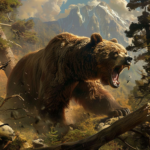 A bear bravely defends its territory