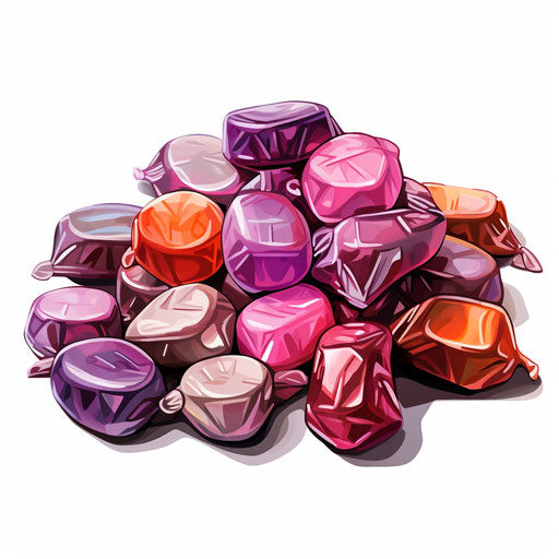 Candy clipart in Chiaroscuro Art style on white background