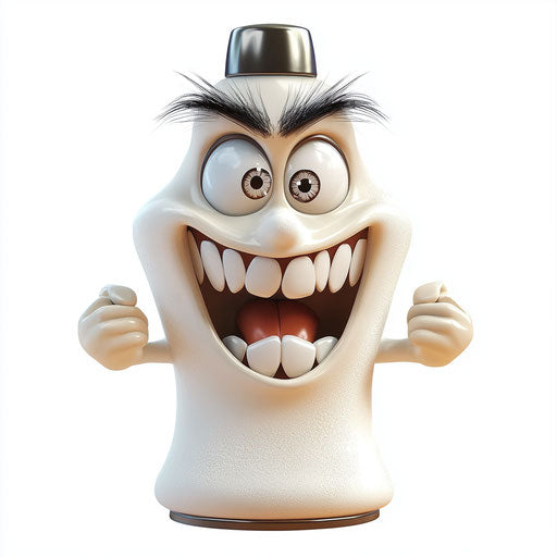 Humorous caricature of a salt shaker caricature clipart with human characteristics, exaggerated long eyelashes, expressive hands, whimsical mood, vibrant colors, cartoon style, angry, high-resolution, no background, isolated -c 40