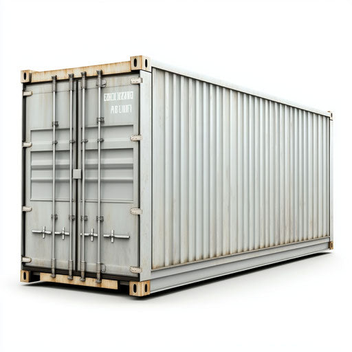 Realistic freight container clipart, high resolution, isolated