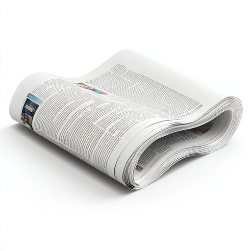 3D newspaper on realistic white background, isolated clipart