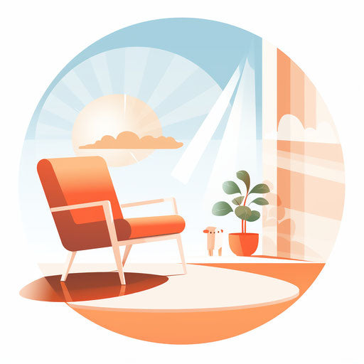 Sunlight minimalist illustration on white background