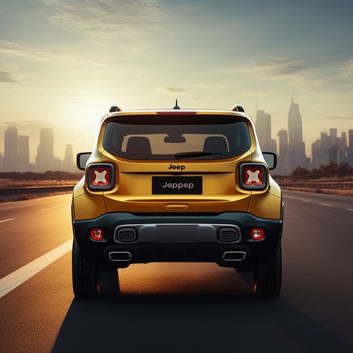 Rear view of a classic jeep renegade