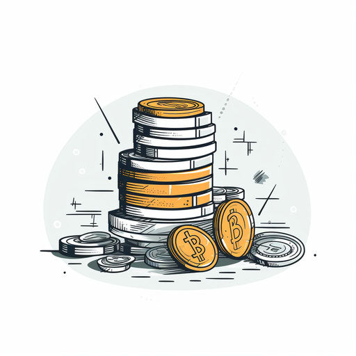 Minimalist style clip art money, on white background