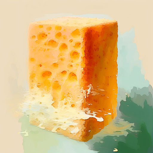 Sponge clipart in the style of Impressionistic Art, on a white background
