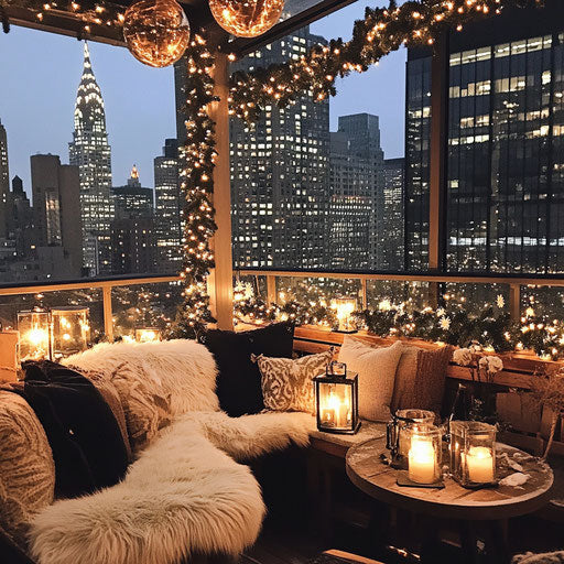 Rooftop terrace for a winter party