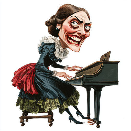 Comprehensive Clara Schumann Caricature Clipart Collection for Publishers