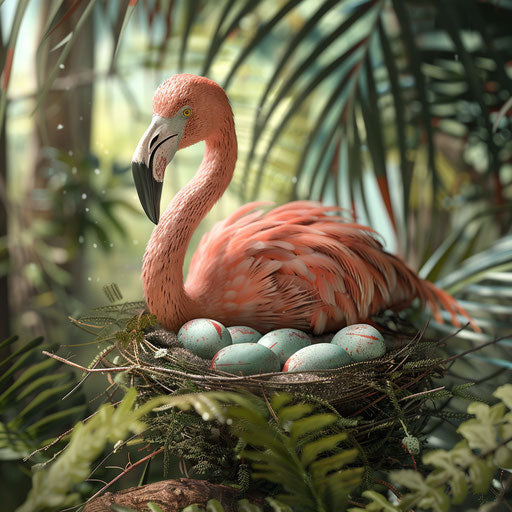 A warm flamingo nest ready to hatch