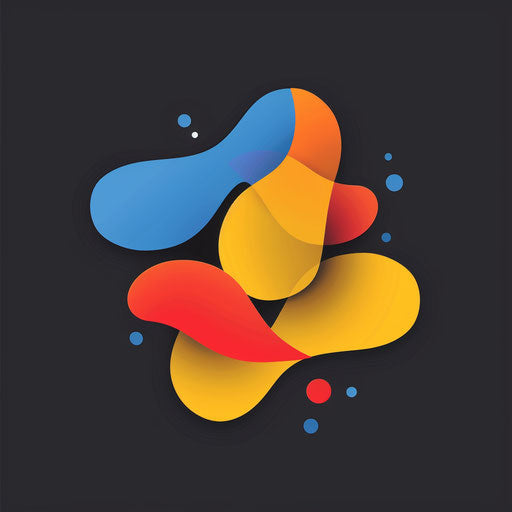 Dynamic logo design with vibrant colors and shapes