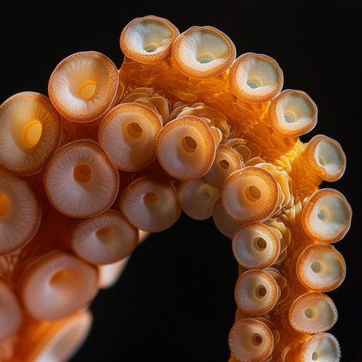 Octopus tentacle tip - delicate suction cups close up