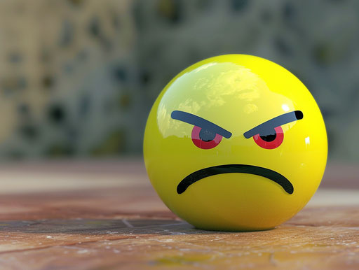 Angry yellow emotic with red face, cartoon characters png clipart