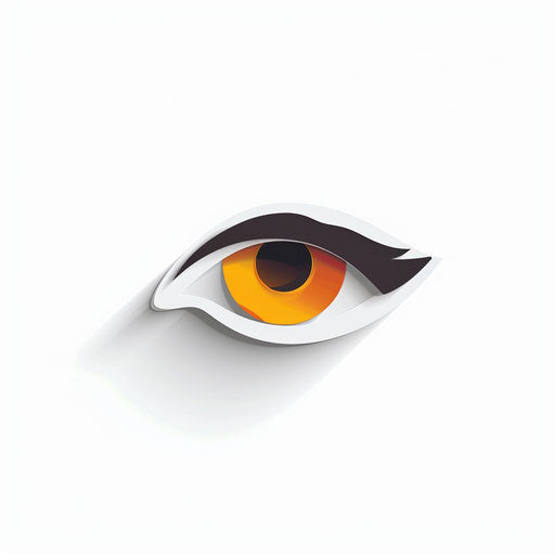 Captivating eye symbol with open brown and yellow iris