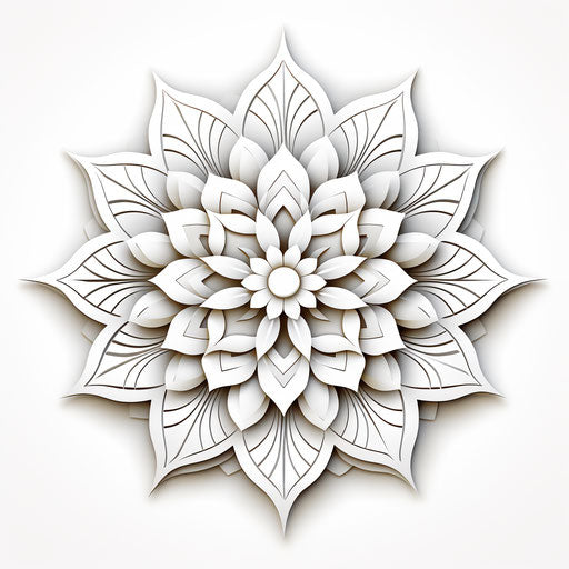 Flower mandala coloring pages in oriental style