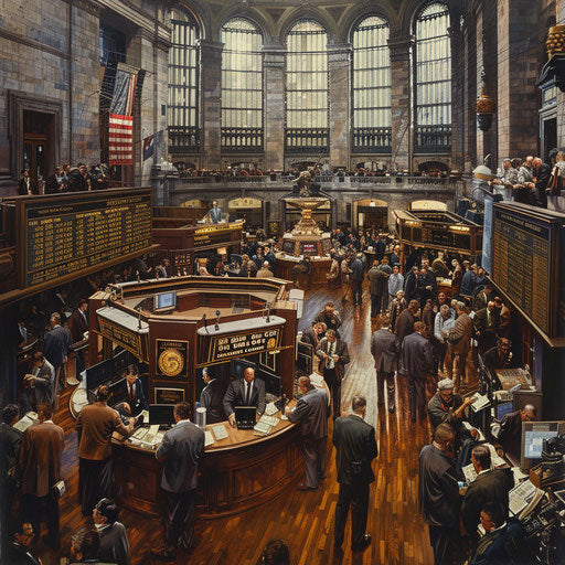 Busy stock exchange with traders