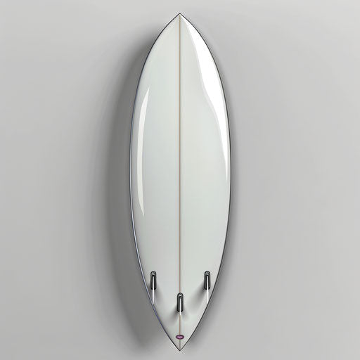 Surfboard clipart with photo-realistic style on a flat random background, glossy finish, and sharp outlines