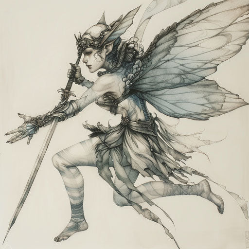 Fantasy warrior fairy ready for battle