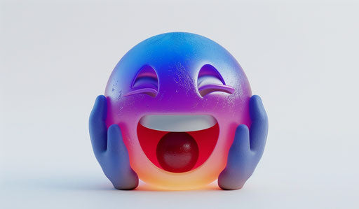 Animated emoji holding its head, mouth open, white background (Pixar)