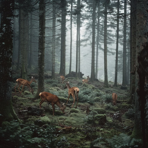 Wildlife thriving in the dense forests of Mount Rigi, capturing the raw beauty of nature