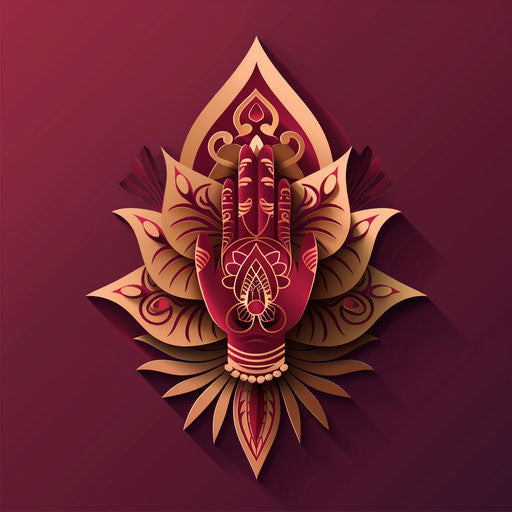 Flat maroon backdrop featuring namaste clipart